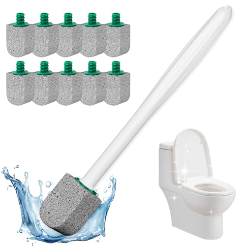 Pumice Stone Toilet Bowl Cleaner,Bathroom Cleaner Brush Toilet Wand Refills with 30CM Long Handle...