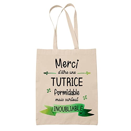 Planetee Tote Bag Merci Tutrice Inoubliable | Idée Cadeau Collègue Travail Retraite Sac Cabas...