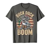 Duck Hunting Duck-Boom Black Lab Dog Funny Duck Hunting Camo T-Shirt