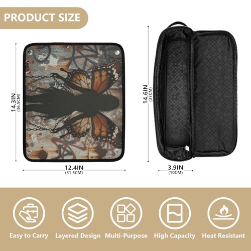 Bolsa de viaje para herramientas de cabello con tapete resistente al calor removible, organizador impermeable para planchas, rizadores, secadores y otros accesorios miniatura 4