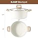 CAROTE 6 Qt Nonstick Stock Pot with Lid Soup Pot, 6 Quart Casserole with Lid, Easy to Clean Non Stick Cooking Pot Cookware PFOA Free, White Granite