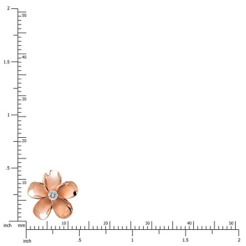 Honolulu Jewelry Company 14K Rose Gold Plated Sterling Silver CZ Plumeria Flower Nature Stud Earrings, 12mm2