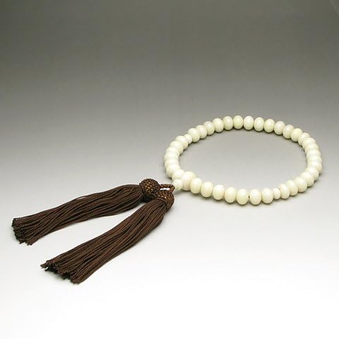 魅力的な 【念珠袋付き】 シナ海珊瑚 念珠 数珠 片手 白 みかん玉 さん 