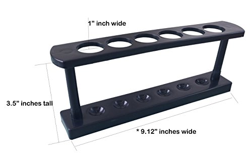 6 Hole Black Lightweight Plastic Test Tube Spice Rack for Vials Bottles Toothbrush Razor Pen Display Stand - Thumbnail 3