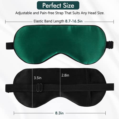 Lc-Dolida Silk Sleep Mask Hypoallergenic Super Smooth Eye Mask For Sleeping With Cooling And Heated Gel Eye Mask Improving Dry And Puffy Eyes And Black Circles Gift For Women Men (Green) #TOP5
