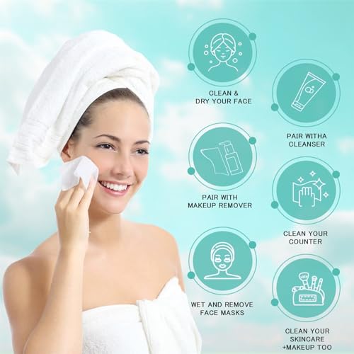 Yossos Toalha de rosto descartável 100% algodão, panos de rosto super macios para lavar o rosto, tec