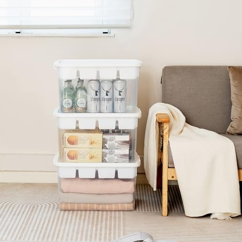 Image of Citylife 32QT Plastic Craft Storage Box Buildable Lid Removable Tray | Craft Organizers and Storage with Build-On Lid for Beads, Tools, Sewing Supplies, Deep Base, Secure Clasp, kids Toy Box