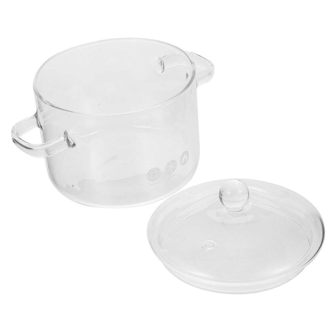Casserole ronde en verre Homoyoyo à double poignée pour soupe et nouilles chaudes