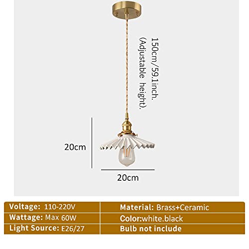 Luz de dormitorio ajustable con pantalla cerámica plisada estilo nórdico 2