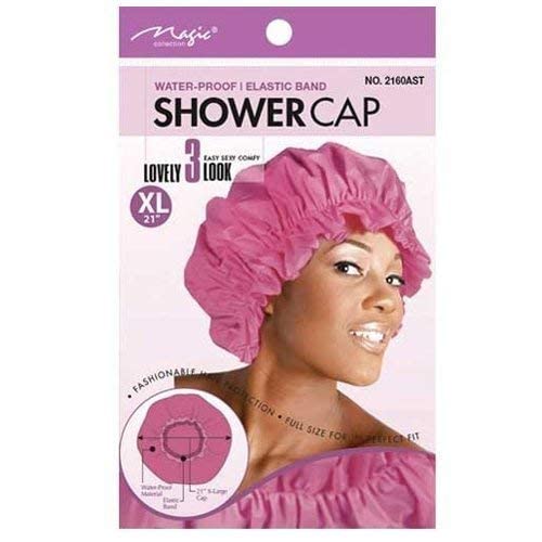 Magic Brand Waterproof Shower Cap w/ Elastic Band Extra Large-Assorted Colors