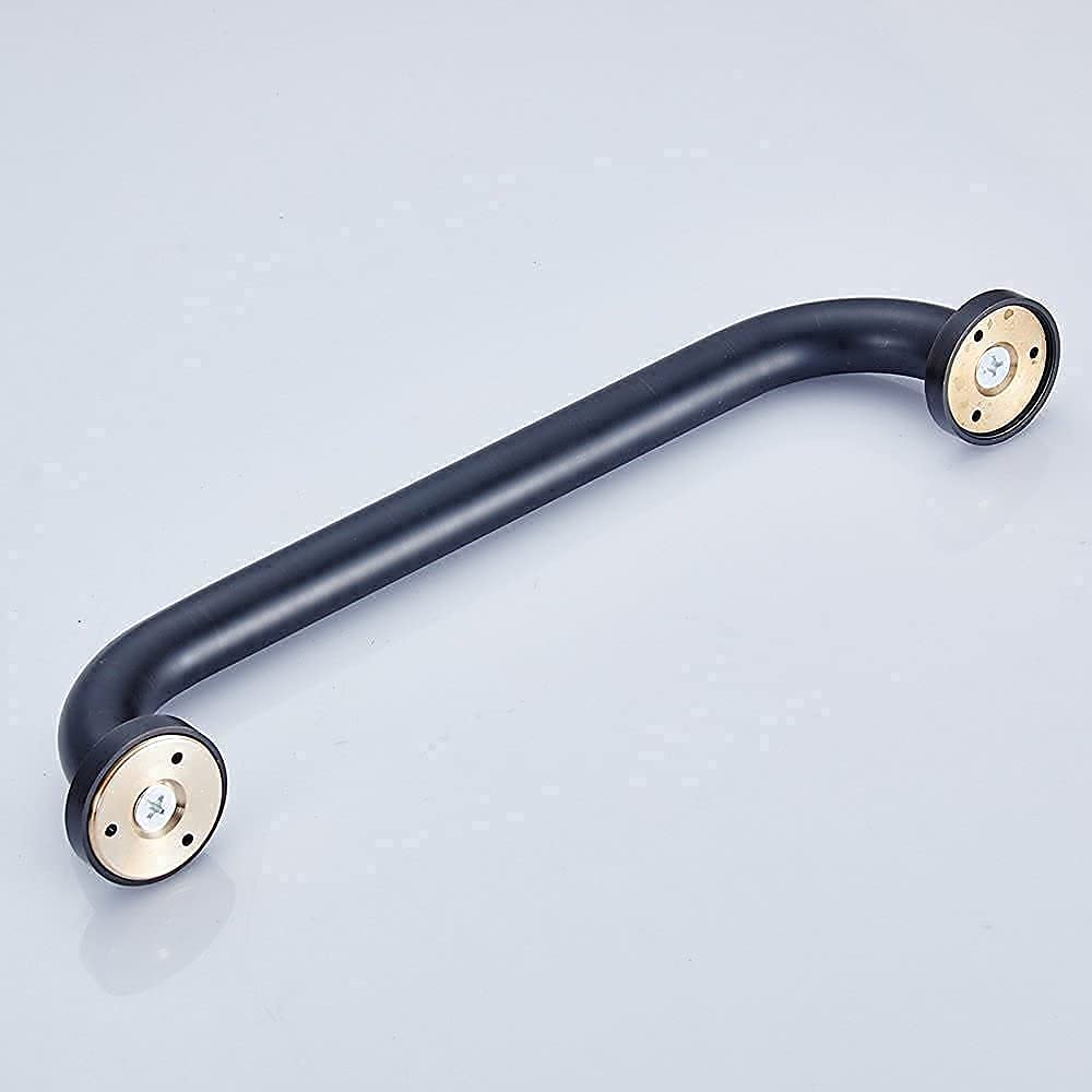 Leyden (TM atención en el hogar mate negro oculta para baño agarre ducha Grab Bar, latón macizo, acabado en bronce aceitado