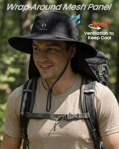 Image of FURTALK Sun Hats for Men Women Fishing Hat with Neck Flap UPF Protection