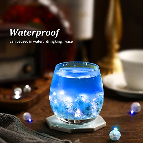Image of ZGWJ 50PCs Blue Balloon Lights Mini, Battery Powered, Long Standby Time Waterproof Tiny Led Round Light for Paper Lantern Balloon Party Easter Eggs Wedding Christmas Halloween Decorations