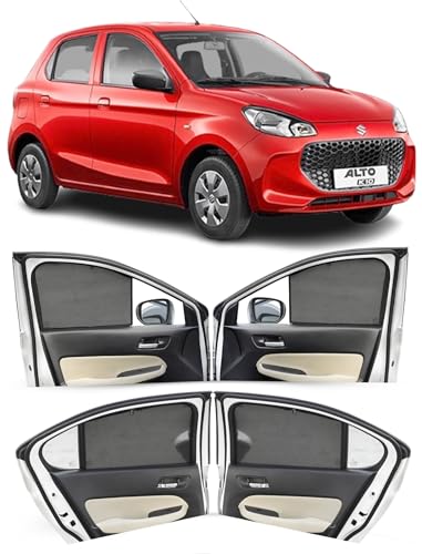 Image of Autofact Car Sunshades for Maruti Alto K10 New (2022 to 2025), UV Protection, Useful Car Accessories, Custom fit Sun Shades for Side Windows, Set of 4
