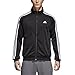 adidas Men's Essentials 3 Stripe Tricot Track Jacket, Black/White, Large