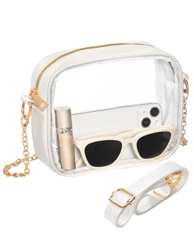 FANGSUN Clear Crossbody Bag - Stadium Approved Purse for Women, Small Clear Bag for Events, Concert, Sport