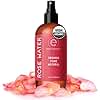 Eve Hansen Organic Rose Water Spray for Face | Huge 8 oz Moroccan Rosewater Face Toner and Makeup Setting Spray | Soothing Neck and Face Mist to Reduce Eye Puffiness, Dark Circles and Redness