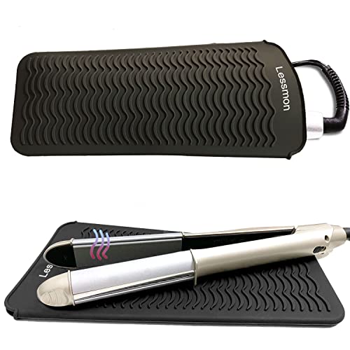Bolsa de silicona resistente al calor, para rizador, alisador, plancha y otras herramientas calientes, altura: 28,5 cm, ancho: 14 cm, color negro