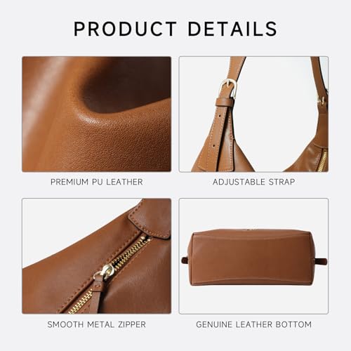 Image of FION Hobo Bag for Women - Soft Leather Crossbody Purse, Shoulder Hand Bag with Adjustable Strap