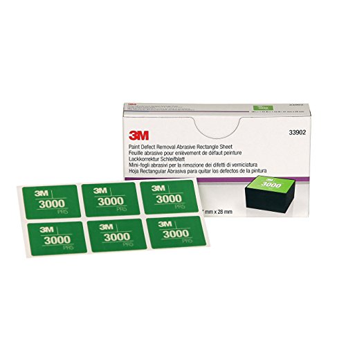 3M 33902 37mm x 28 mm Paint Defect Removal Abrasive 3000 Rectangle, Box of 10 Sheets
