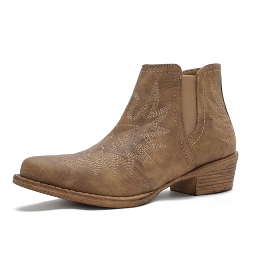 Image of GLOBALWIN Women's Cowgirl Boots Pull On Ankle Booties