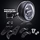 JMTBNO 6.5 Motorrad LED Frontscheinwerfer Schwarz 12V Universal Scheinwerfer Weißes Halo Lauflicht mit Halterung Kompatibel mit Honda Yamaha Suzuki Harley Cruiser Bobber Chopper Cafe Racer Retro