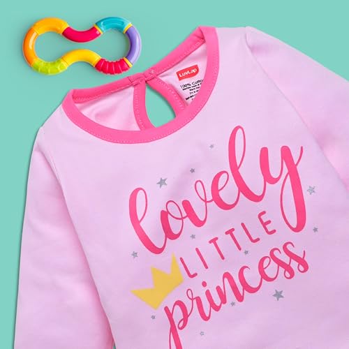 Image of LuvLap Baby Girls 100% Cotton Full Sleeve Top & Pyjama Sets, Pack Of 02