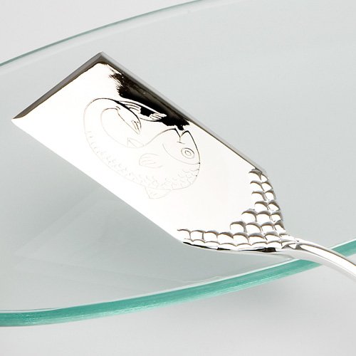 Fischplatte Glas Servierplatte Platte für Fisch Lachsplatte mit Heber