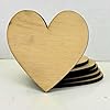 Heart Wood Cutouts Unfinished – Multiple Sizes, 6 Pack, ~1/4" Thick | Laser-Cut Craft Blanks for Painting, Staining, Engraving & Wood Burning | Made in USA (6x6 inch) #4