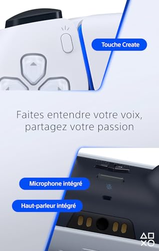 Playstation Sony, Manette 5 officielle DualSense, Sans fil, Batterie rechargeable, Bluetooth, Compatible avec PS5 et PC, Couleur : Bicolore