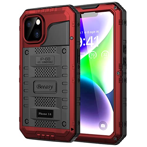 Coque iPhone 14 antichoc intégrale rouge Beeasy idéale pour chantiers et extérieur