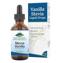 Vanilla Stevia Liquid Drops - Natural Vanilla Sweet Drops Sweetener - Alcohol Free - Zero Calorie - Keto Friendly - Kosher - 2 oz Glass Bottle