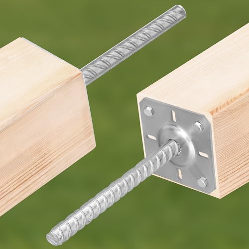 Pie de pilar acero galvanizado plata 100x100x200 mm soporte para poste KOTARBAU 7