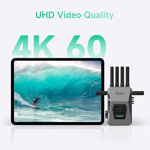 Image of Accsoon CineView Master 4K Wireless Video Transmission HDMI SDI Transmitter Receiver 4K60 Tri-Band 25ms Latency 8202ft,1 Wired iOS+4 App Monitoring Livestreaming, Pair CineView M7 Pro /M7H Pro /SE 4K