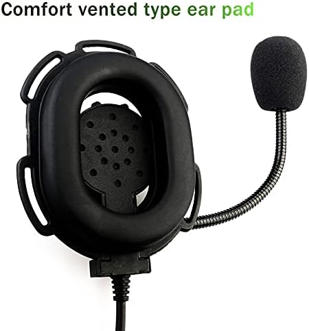 Retevis EH060K Tactical Two Way Radio Headset 2 Pin Military Headset Compatible with 2 Way Radio Retevis RT24 RT27 RT28 eSynic Baofeng UV-5R Kenwood Walkie talkie Earpiece with Waterproof PTT (1Pcs)