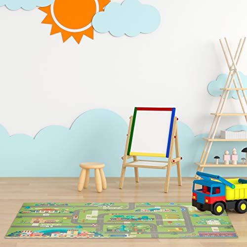 Relaxdays Speelmat straat, vrij van schadelijke stoffen, waterdicht, antislip, speeltapijt kinderen, PVC, 0,5 x 120 x 80… - Afbeelding 3