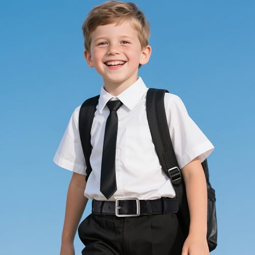 Boys Belt for Kids, Boys Dress Leather Belt for Wedding Graduation Ceremony Church School Uniform Casual Jeans4