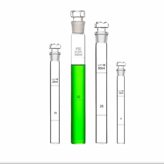 Probówki kolorymetryczne do nesleryzacji - Szklane probówki laboratoryjne z zatyczką, 10ml, 25ml, 50ml, 100ml, 12/op.(25 ml)