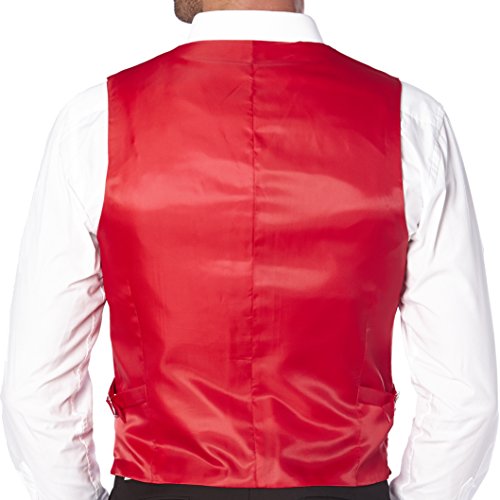 Brand Men's Dress Vest Formal Waistcoat for Suit Solid RED Color2