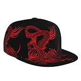 Dragon Baseball Cap Cool Hat Fashion Flat Bill Brim Adjustable Hats Dragon Cap for Men Women