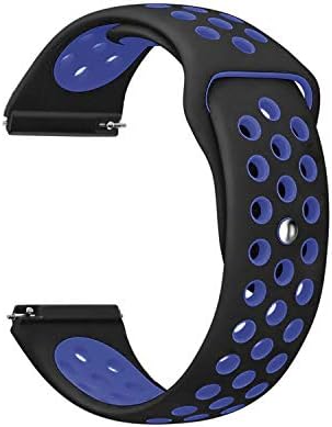 Mignova Galaxy Gear s3 Classic Galaxy Watch 46mm,22mm Soft Silicone Sport Strap Replacement with Ventilation Holes for Gear S3 Frontier/Samsung Gear S3 Classic Watch Band (Black/Blue)