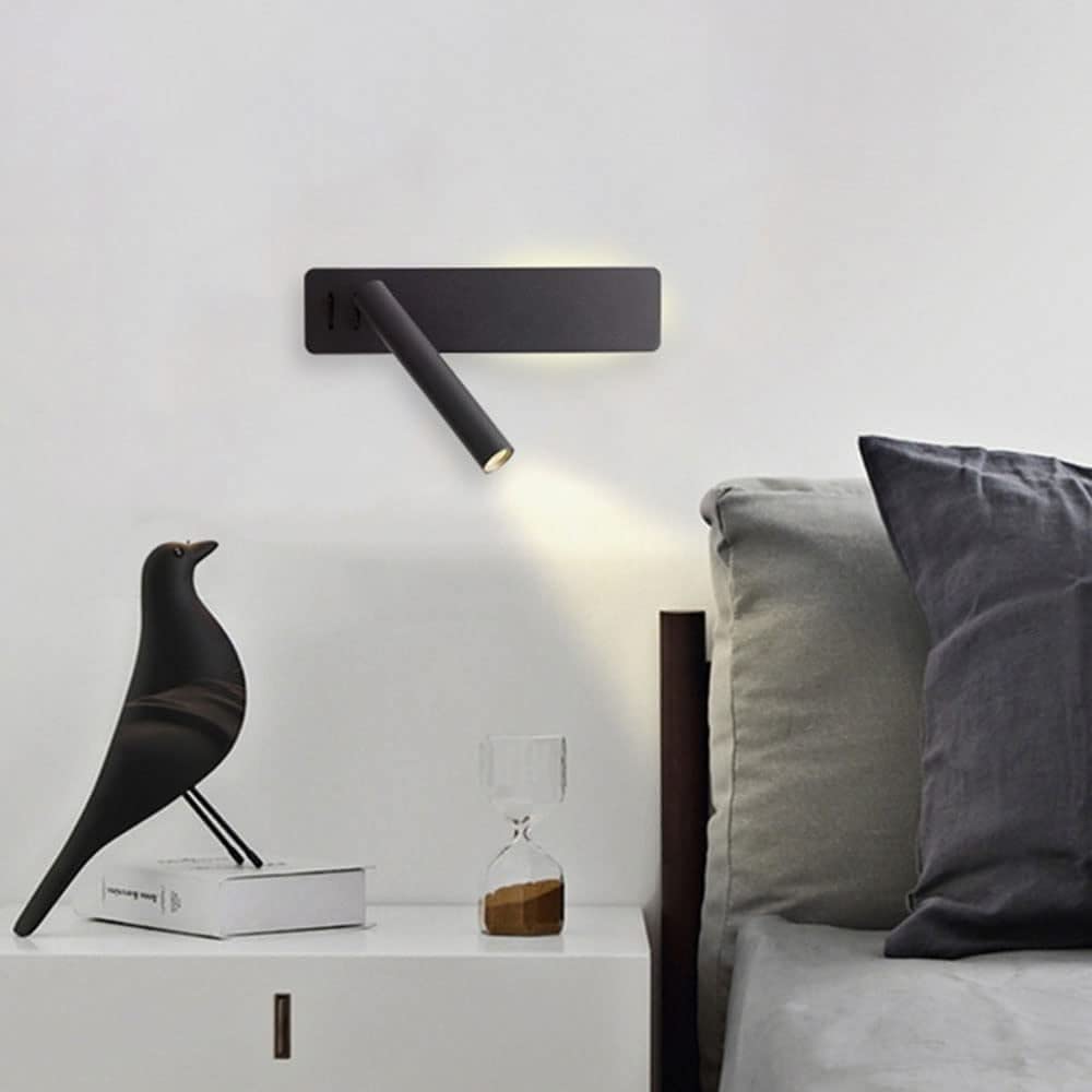 Lámpara Pared LED empotrada, Foco Pared, Ajustable 350°+90°, lámpara Lectura cabecera, Aplique cableado, Accesorio iluminación cabecera, lámparas Noche Dormitorio, Cama Hotel