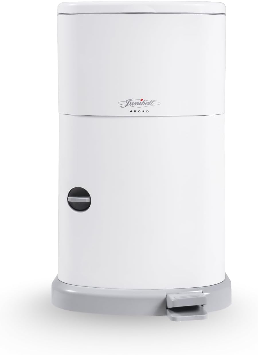 Janibell Akord 330 Adult Diaper Pail System Bundle - Includes 11-Gallon Adult Diaper Pail & 2-Count Refill Liners