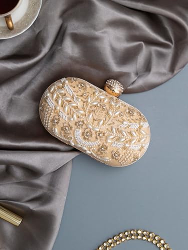 Image of THE TAN CLAN Elizah Zarozi Hand Embroidered Clutches for women Purses Luxury Evening Handbags for ladies