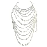 Collar de perlas de imitación solamente, otros accesorios de demostración en la imagen no están incluidos