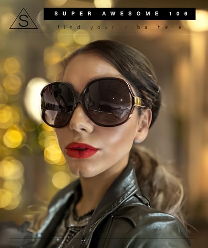 SA106 Womens Extra Oversized Round Designer Fashion Butterfly Sunglasses Black2