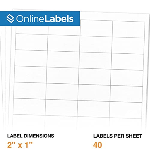 2 X 1 Rectangle Barcode Labels - Pack Of 20,000 Labels, 500 Sheets - Inkjet/Laser Printer - Online Labels #TOP1