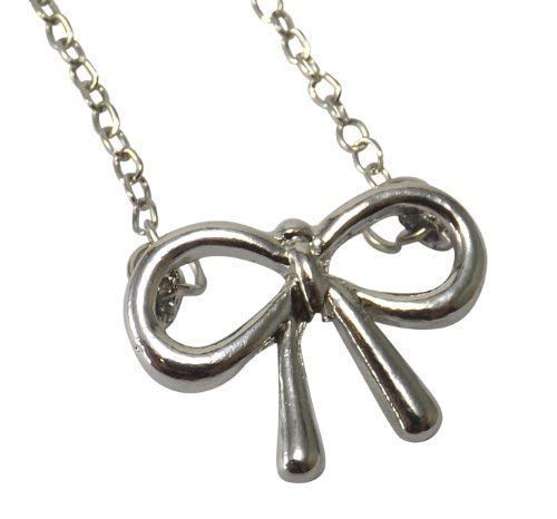 Preisvergleich Produktbild INKgrafiX® - Halskette - Schleife glänzend - modern - elegant - festlich Damenkette - ca. 40cm lang - IG17581