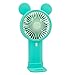MasterUnion Lindo ventilador de conejo de dibujos animados regalo del día del niño estudiante soporte de ventilador de mano ventilador de escritorio mini ventilador AP8, Azul Ni0, M