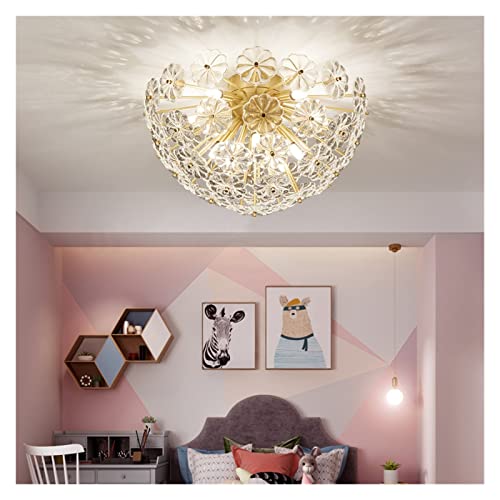 Chandelier Cristal LED Moderne Plafonnier Pétale Blanc D48cm